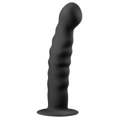 Easytoys Ribbed - godemichet anal ventouse (14cm) - noir
