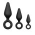 Easytoys - Set de plugs anaux à anneaux - 3 pcs (noir)