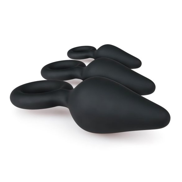 Easytoys - set de plugs anal avec anneau - 3 pièces - noir