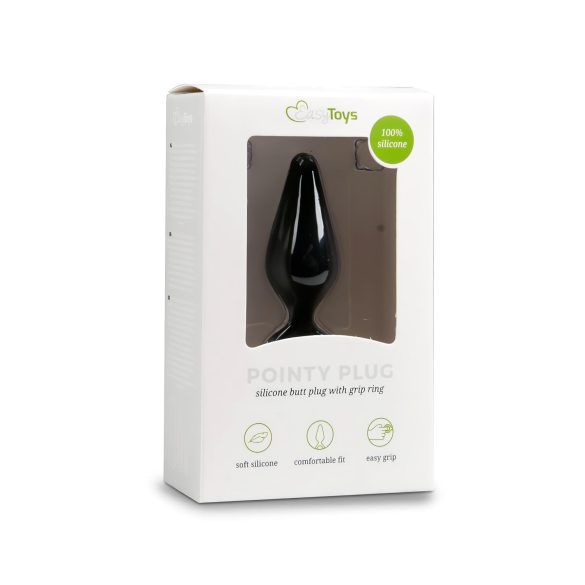 Easytoys - plug anal à anneau - taille moyenne - silicone noir