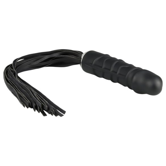 Easytoys Flogger - Fouet et Gode en Silicone Intégrés (Noir)