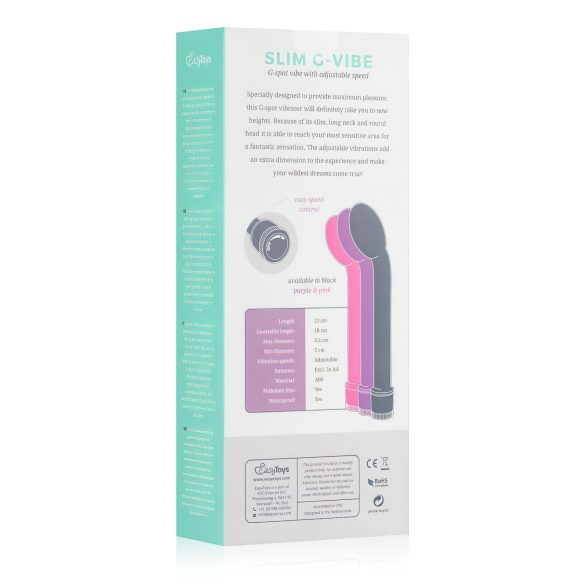 Easytoys Slim - Vibromasseur point G - étanche silicone noir