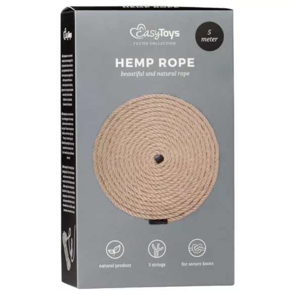 Easytoys Corde de bondage en chanvre (5 m, couleur naturelle)