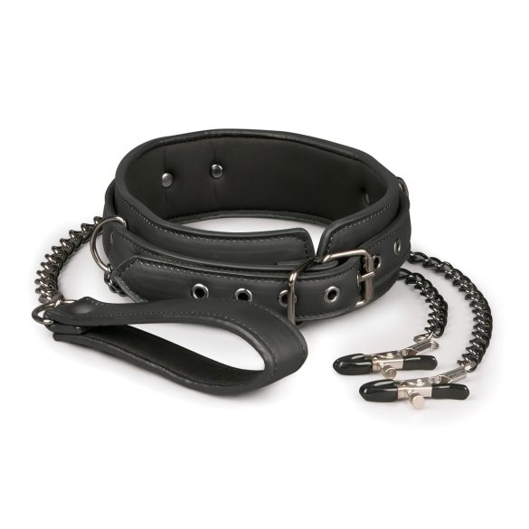 Easytoys - Ensemble 4 pièces: Pinces à tétons, collier et laisse