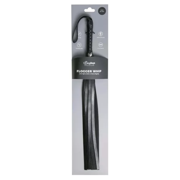 Easytoys - Flogger fouet doux - simili cuir noir