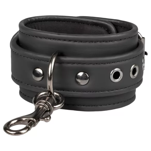 Easytoys - kit bondage collier menottes poignets chevilles - simili cuir noir