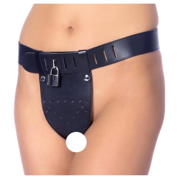 Rimba - Ceinture de chasteté ouverte en cuir (noir)