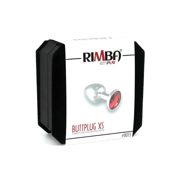Rimba XS - plug anal métal pierre rouge - argenté