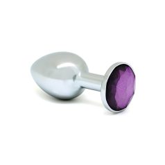 Rimba XS - Plug anal argent, orné de pierres violettes