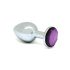 Rimba XS - Plug anal argent, orné de pierres violettes