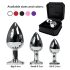 Rimba XS - Plug anal argent, orné de pierres violettes