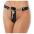 Rimba - Ceinture de chasteté en cuir avec cadenas (noir) - M/L