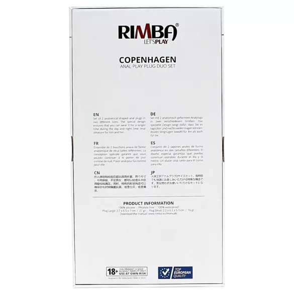 Rimba Copenhagen - kit de plugs anaux (noir, 2 pcs)