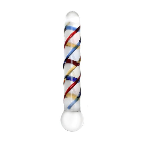 Rimba Rachella - double dildo en verre (transparent - coloré)