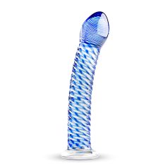   Gildo Glass No. 5 - dildo en verre spiralé (transparent-bleu)