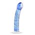 Gildo Glass No. 5 - dildo en verre spiralé (transparent-bleu)