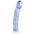 Gildo Glass No. 5 - godemichet en verre spirale - transparent bleu