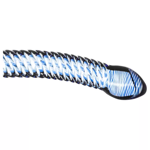 Gildo Glass No. 5 - godemichet en verre spirale - transparent bleu