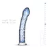 Gildo Glass No. 5 - godemichet en verre spirale - transparent bleu