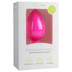 EasyToys Diamond - plug anal à bijou blanc (grand, rose)