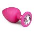 Easytoys Diamond - plug anal rose avec pierre blanche (grand)