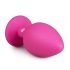 Easytoys Diamond - plug anal rose avec pierre blanche (grand)