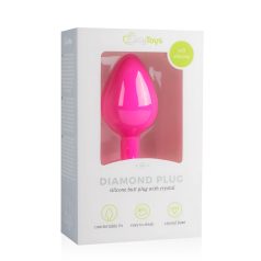  Easytoys Diamond - plug anal moyen à pierres blanches - rose