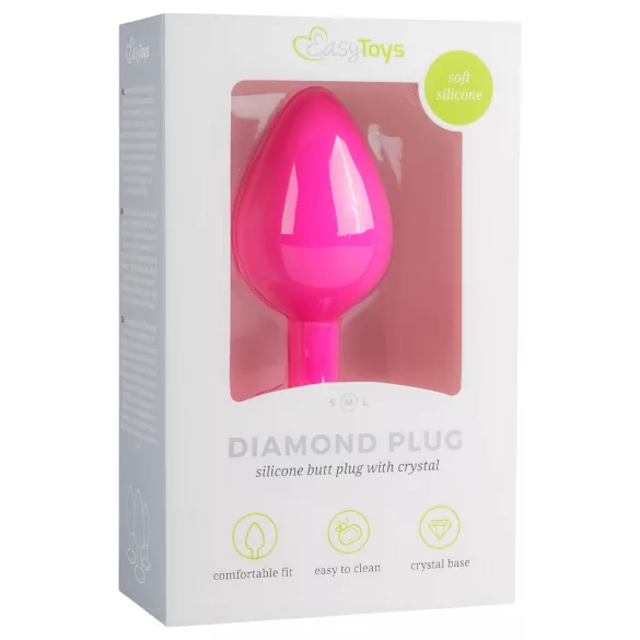 Easytoys Diamond - plug anal bijoux - taille moyenne - rose