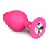 Easytoys Diamond - plug anal moyen à pierres blanches - rose