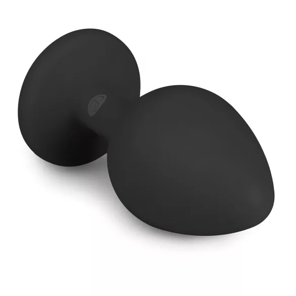 Easytoys Diamond - plug anal avec pierre blanche - taille moyenne - noir