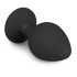 Easytoys Diamond - plug anal noir à pierre blanche (moyen)