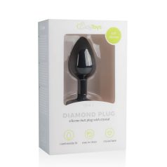   Easytoys Diamond - plug anal noir petit avec pierres blanches