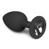 Easytoys Diamond - plug anal noir petit avec pierres blanches