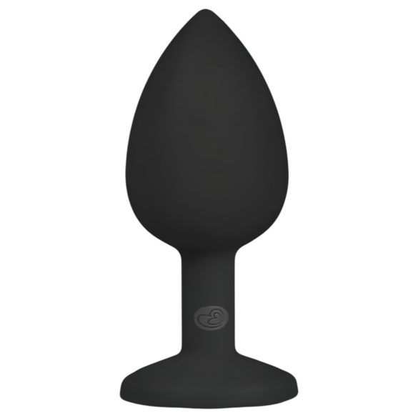 Easytoys Diamond - plug anal petit - bijou blanc - noir