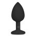 Easytoys Diamond - plug anal noir petit avec pierres blanches
