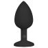 Easytoys Diamond - plug anal petit - bijou blanc - noir