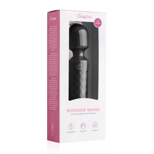 EasyToys - mini wand masseur vibrant rechargeable - noir