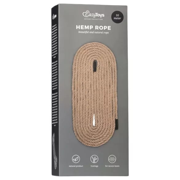 Corde de bondage en chanvre Easytoys (10 m, naturelle)