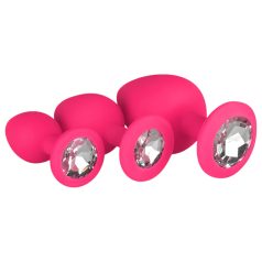 Easytoys Diamond - Coffret de plugs anaux (rose)