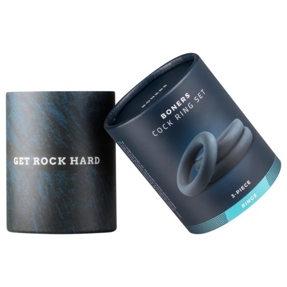 Boners - set anneaux péniens - 3 pièces - silicone gris
