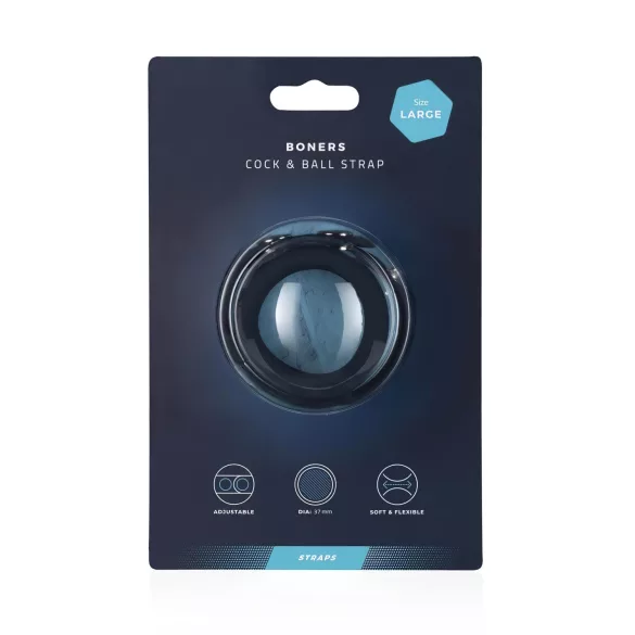 Boners - anneau pénis et testicules 2 en 1 - silicone gris