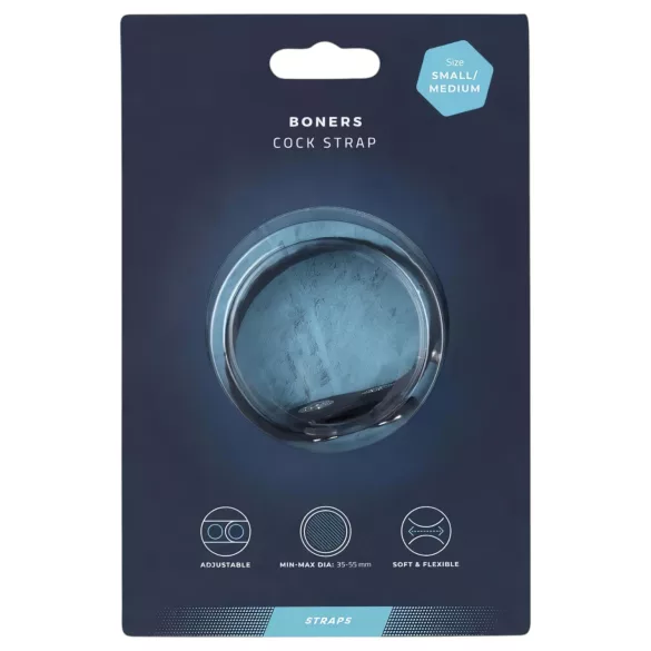 Boners - anneau pénis réglable - silicone gris - S/M