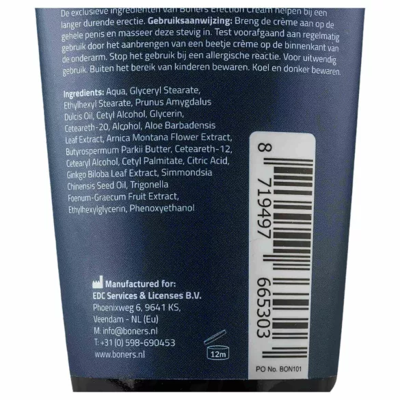 Boners - crème stimulante érection homme - 100ml