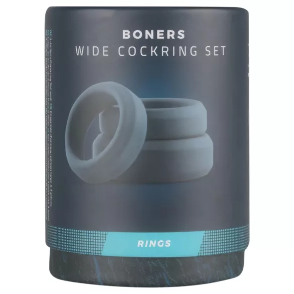 Boners - anneaux péniens silicone - set de 3 pièces - gris