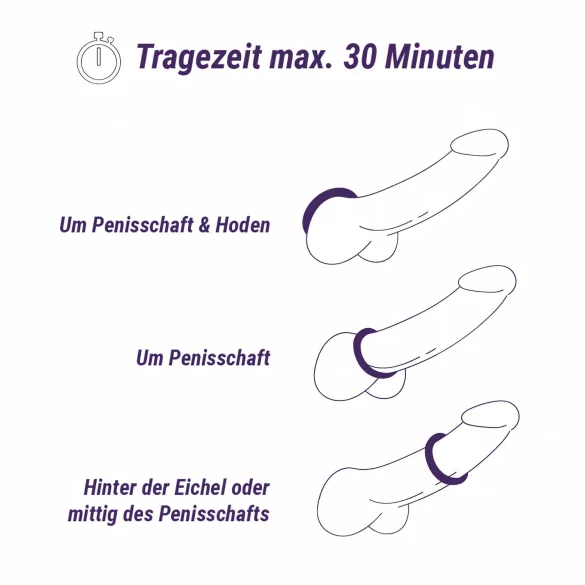Boners - set de 6 cockrings en silicone - gris