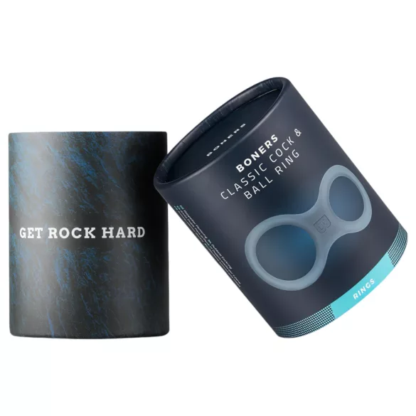 Boners Classic - cockring double pénis et testicules - gris