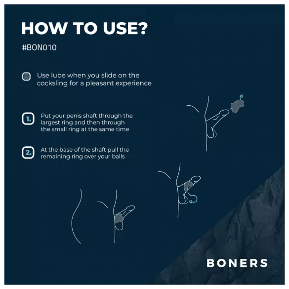 Boners - cockring et anneau pour scrotum - silicone gris