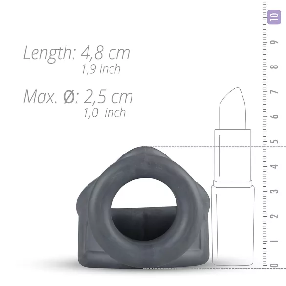 Boners - anneau pénis et testicules 2en1 - silicone gris