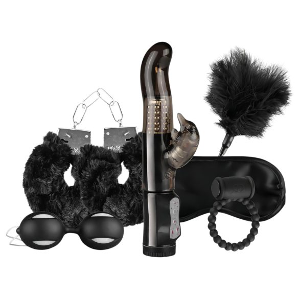 LoveBoxxx I love Black - Coffret bondage vibrant (6 pièces)
