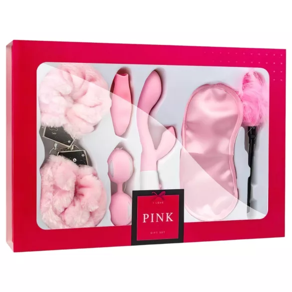 LoveBoxxx - coffret sextoys bondage avec vibromasseur - set 6 pièces - rose